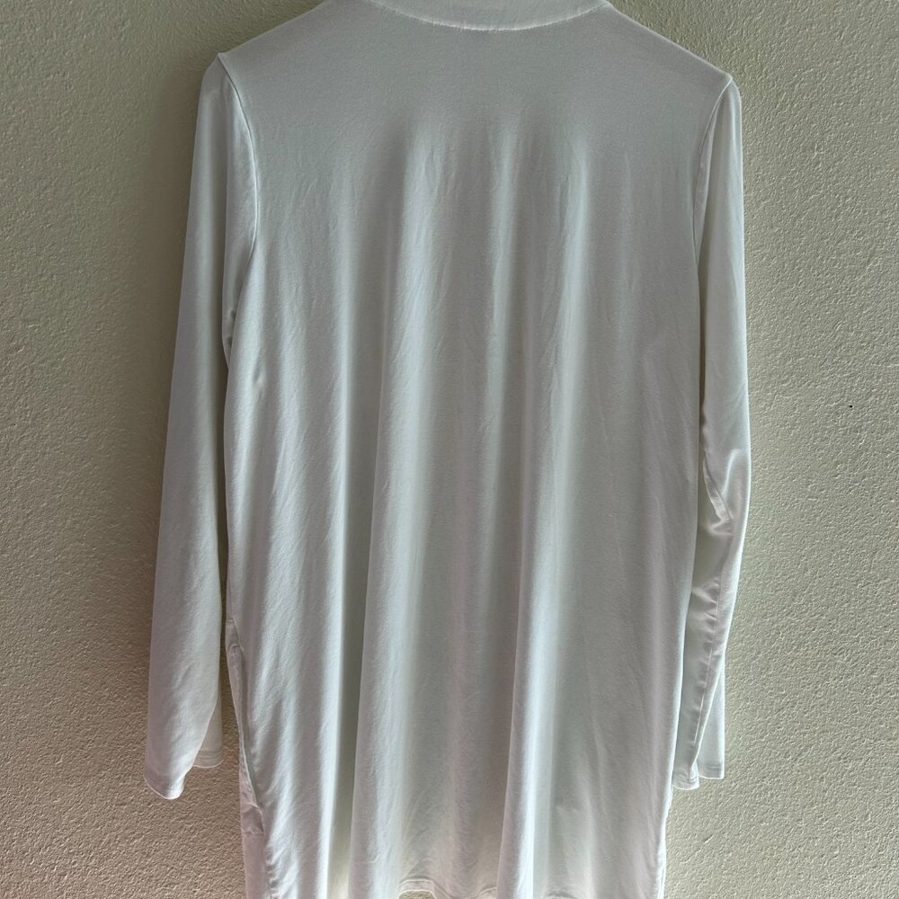 J. Jill Large White Long Cardigan with Pockets - Picture 3 of 5
